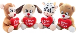 Animaletto di peluche con cuoricino 14 cm