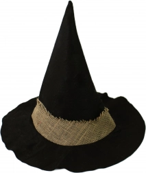 cappello da strega per adulti con cinturino in juta