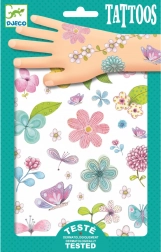 Djeco tatuaggi temporanei con fiori (2 fogli)