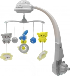 Giostrina per culla con proiettore luminoso Baby Mix grigia