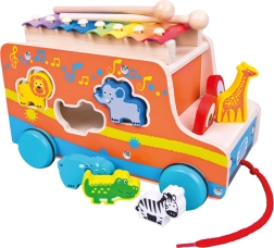 Auto in legno Bino con inserto e xilofono