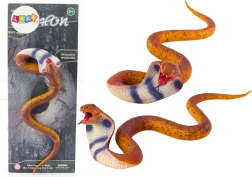 Figurina di serpente Cobra realistica in gomma termoplastica marrone