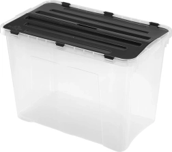 Box portaoggetti in plastica con coperchio HEIDRUN Classic 60 l