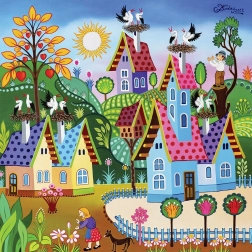 Puzzle quadrato Raduno delle cicogne 1000 pezzi