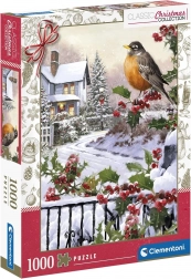 Puzzle CLEMENTONI Collezione di Natale Uccellino con Agrifoglio 1000 Pezzi