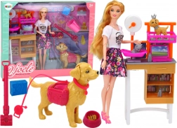 Set esperienziale con bambola e cuccioli – cura veterinaria e toelettatura