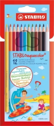 Set di matite acquarellabili Stabilo Aquacolor 12 pezzi