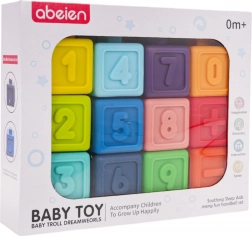 Set di cubi sensoriali in gomma con attività matematiche (12 pezzi)