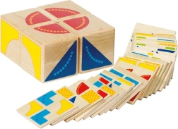 Puzzle logico in legno con cubi e cartoncini GOKI