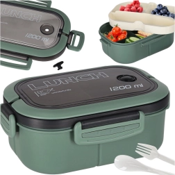 Lunch box con scomparti 1200 ml, verde