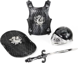 Set da cavaliere con elmo e armatura