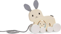 Coniglio trainabile in legno con cucciolo BIGJIGS TOYS
