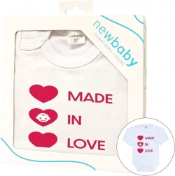 body per neonati con stampa New Baby Made in Love, confezione regalo (taglia 56, 0–3 mesi)