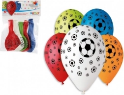 Palloncini gonfiabili a tema calcio 30 cm, 5 pz