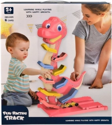 Pista per auto a più livelli Dinosauro con macchinine