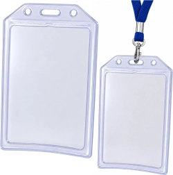 Portabadge trasparente per tessera identificativa, verticale 10,5 × 6 cm - 1 pezzo