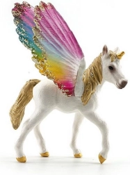 Figura unicorno con ali arcobaleno 9 cm