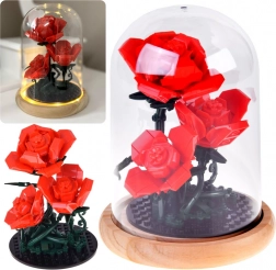 Set di costruzione rosa illuminata sotto cupola, 219 pezzi