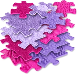 Woopie tappetino sensomotorio ortopedico a puzzle 11 pz – rosa/viola