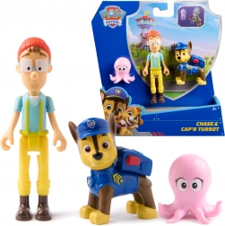 Paw Patrol statuine Chase, capitano Turbot e piovrina – set Adventure Bay