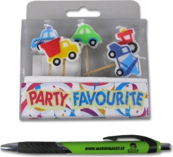 Candele decorative a forma di macchinine colorate