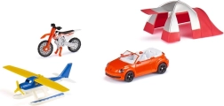 Siku Super set regalo tempo libero – cabriolet, idrovolante, moto e tenda
