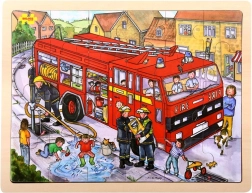 Puzzle in legno Bigjigs Toys Vigili del Fuoco 24 pezzi