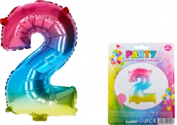 Palloncino arcobaleno numero 2 – 40 cm