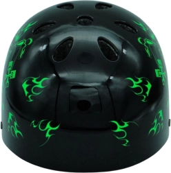 Casco bici e skate con teschio nero-verde M (55–58 cm)