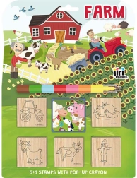 Set di Timbri Fattoria con Pastello a Cera