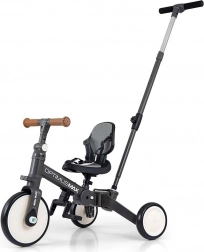 Triciclo 5in1 per bambini con asta di guida MILLY MALLY Optimus Max, grigio scuro