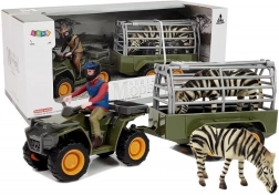 Quad con rimorchio e zebra – set di figurine per bambini