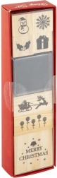 set di timbri natalizi in legno 7 pz