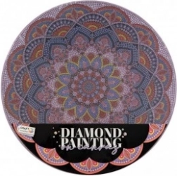 Pittura a diamante Mandala Fiore viola diametro 30 cm