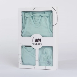 Set neonato 4 pezzi per maternità NEW BABY I AM blu