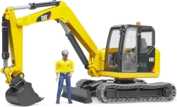 Bruder miniescavatore CAT con figurina dell’operaio 1:16