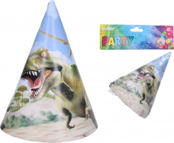 Cappellini da festa DINO 15 cm, 6 pezzi
