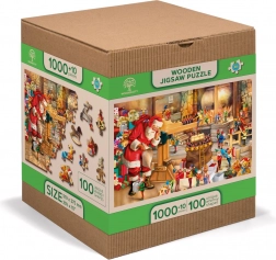 Wooden City Puzzle in legno Officina di Babbo Natale 2 in 1, 1010 pezzi ECO