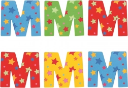 Lettera di legno colorata Stellina M