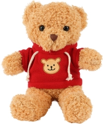 Orsetto di peluche Kruzzel 30 cm, marrone chiaro con felpa