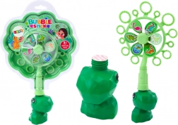 Bolle di sapone con ventolino dinosauro con ciotola verde