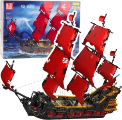 Set di costruzione nave pirata con vele rosse, 3139 pezzi