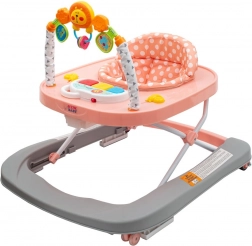 Girello per bambini con regolazione e ruote in silicone NEW BABY Forest Kingdom Pink