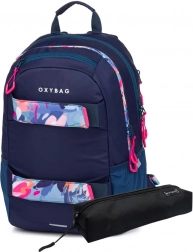 Zaino e astuccio per studenti OXY Sport Fiori Blu