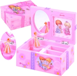 Portagioie rosa con carillon per piccole signorine