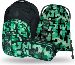 Set BAAGL Coolmate Green: zaino, astuccio, sacchetto