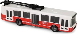 Filobus rosso a carica a molla con porte apribili
