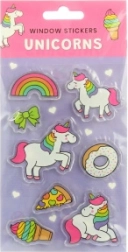 Adesivi riutilizzabili trasparenti per finestre – spazio, dinosauri e unicorni