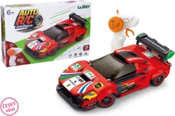 Set di costruzione auto RC rossa a telecomando 17 cm