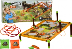 Gioco 2 in 1 con cerchio Hand Toss Bag Hoop Board Dinosauri